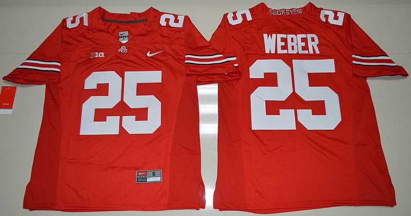 Ohio State Buckeyes #25 Mike Weber Red College Football Stitched Jersey
